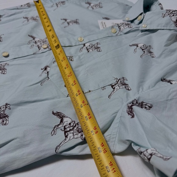NWT Kennington Western Cowboy Horse Shirt Chest Pocket Sky Blue Men's Size Large - Picture 5 of 6